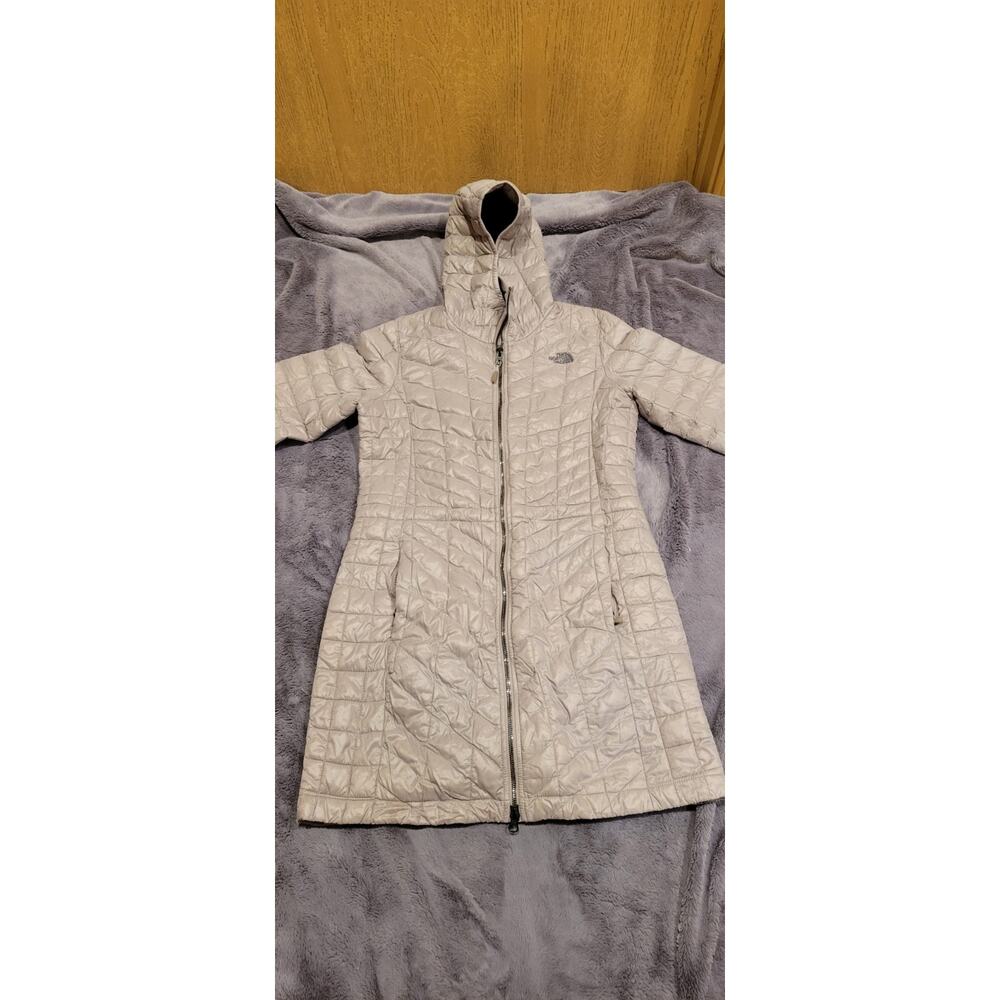 The North Face Long Hooded Insulated Puffer Jacket Womens S Parka Coat Pink